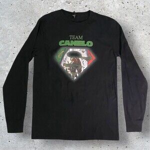 Team Canelo Alvarez T-Shirt Mexico Boxing Adult Medium Black Long Sleeve